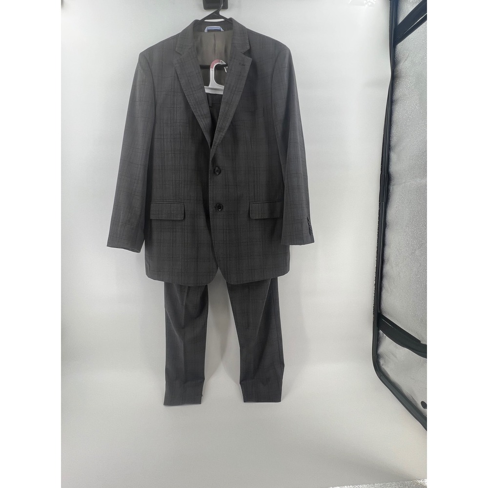 Michael Bastian Men 42R Gray Plaid Wool Blend 2 Piece Suit Corpcore Old Money